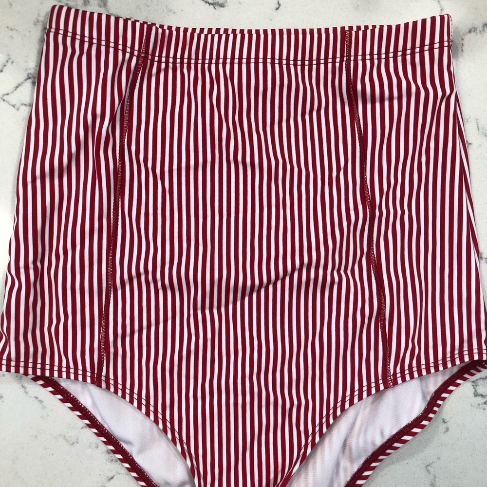 High rise swimsuit bottoms